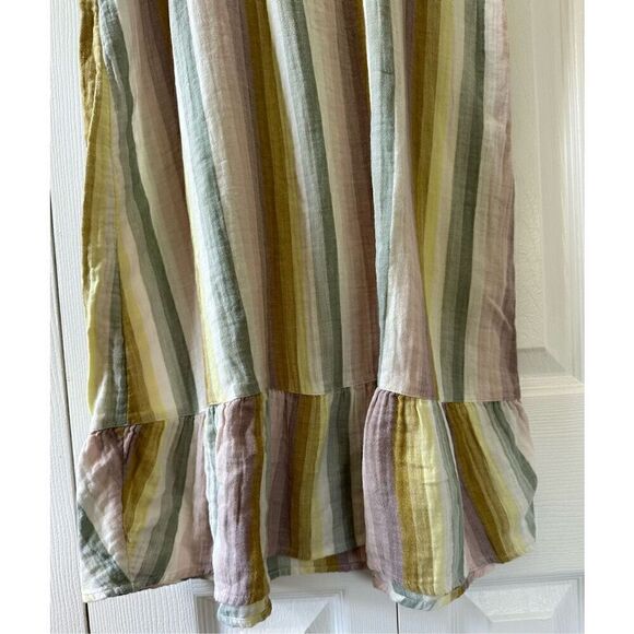 Madewell Lightestspun Tie-Strap Ruffle-Hem Cover-Up Dress in Rainbow Stripe - Picture 7 of 9